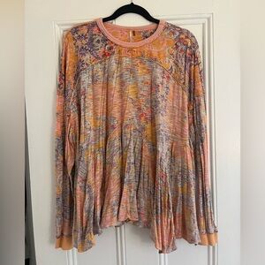Free People Paisley Long Sleeve Top